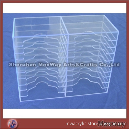 Multideck acrylic transparent file rack/shelf